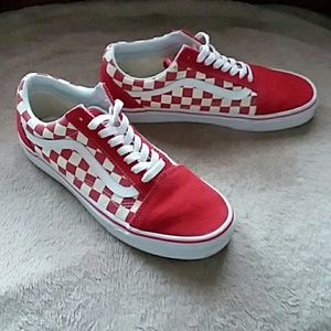 Red white checked Vans